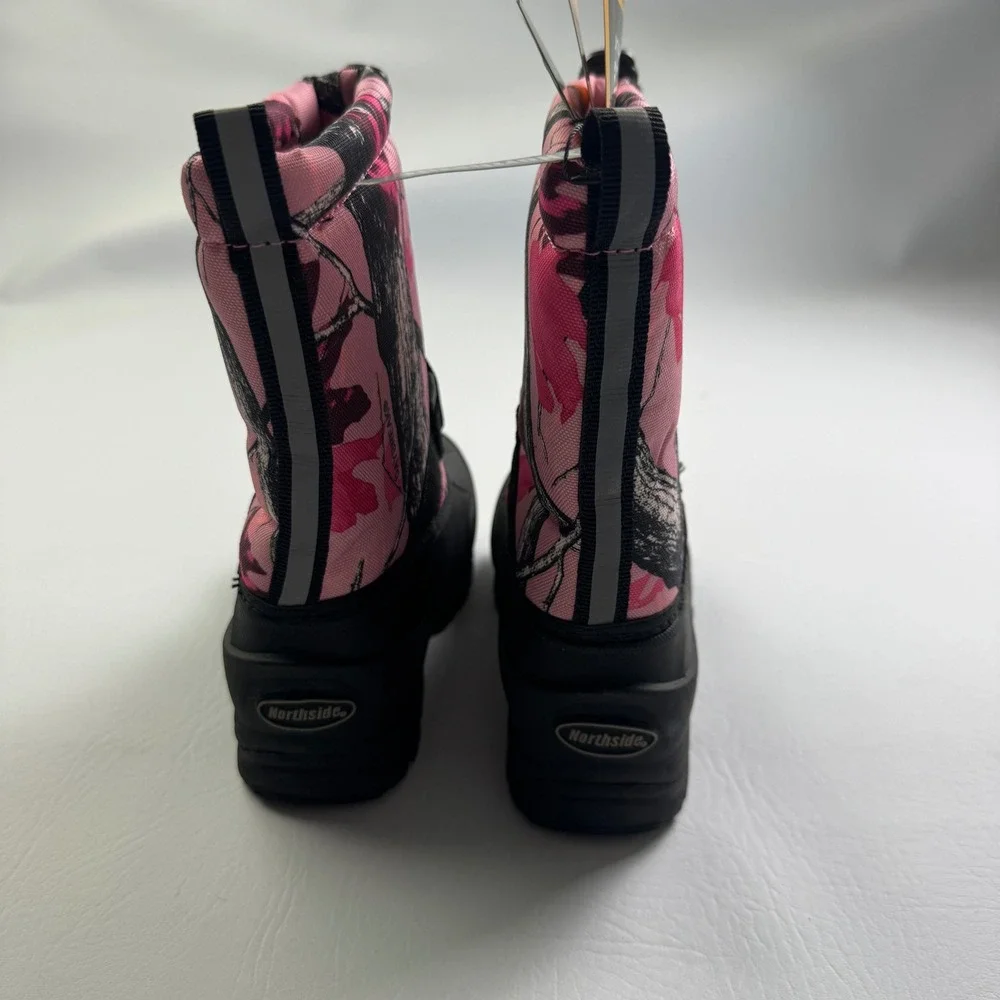 Daybreak Brand Camo Pink Snow Boots Kids Size 11 Thinsulate -25F Reflective NEW